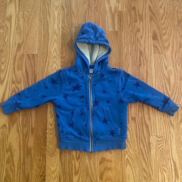 Hanna Andersson Blue Star Cotton Hoodie with Fleece layer - Picture 1 of 6